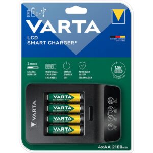 Varta Carregador LCD Inteligente Com 4 2100mAh AA 2100mAh AA