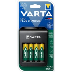 Varta Carregador Pug LCD + Com 4x2100mAh AA