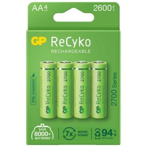 Gp batteries Pilhas Recarregáveis AA ReCyko LR06 2600mAh 4 Unidades