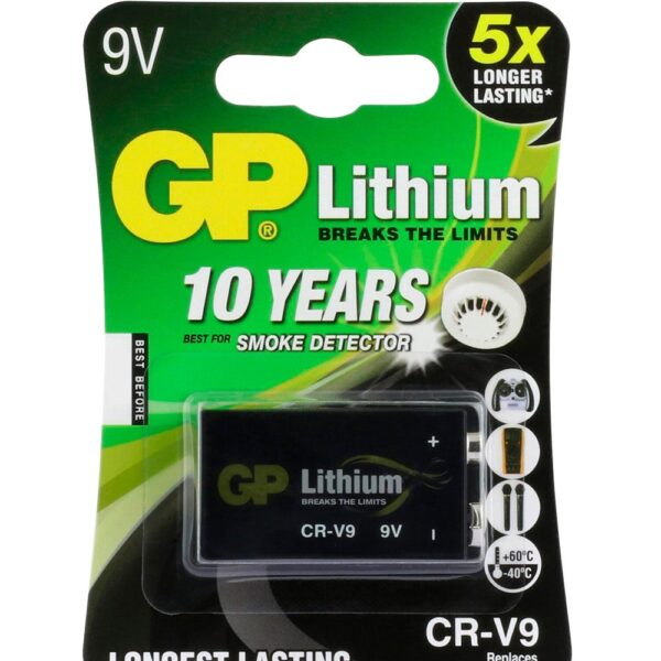 Gp batteries Para Baterias De Detector De Fumaça 9V CR-V9