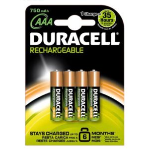 Duracell Baterias Recarregáveis 1x4 R3 AAA 750mAh