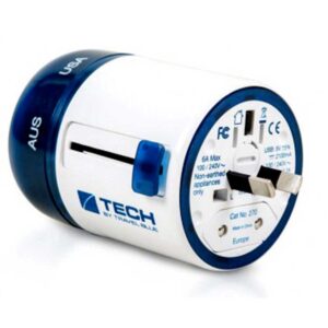 Travel blue Adaptador De Tomada Twist & Slide+2 USB