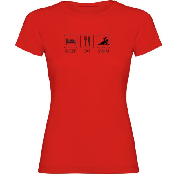 Kruskis Camiseta De Manga Curta Sleep Eat And Swim