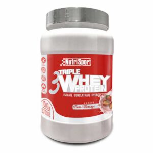 Nutrisport Caixa De Monodose De Morango Unitário Triple Whey 3 1kg 1