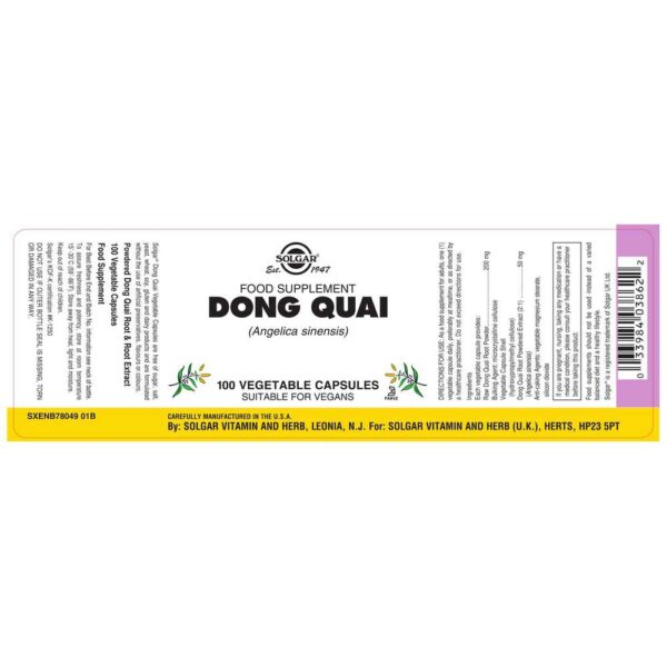 Solgar Dong Quai 100 Unidades - Imagem 2