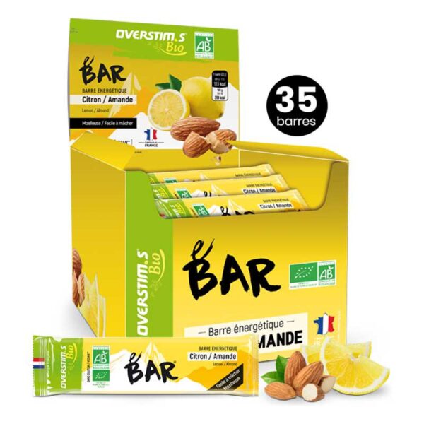 Overstims E-Bar BIO Amêndoa Limão Caixa Barras Energéticas 32g 35 Unidades
