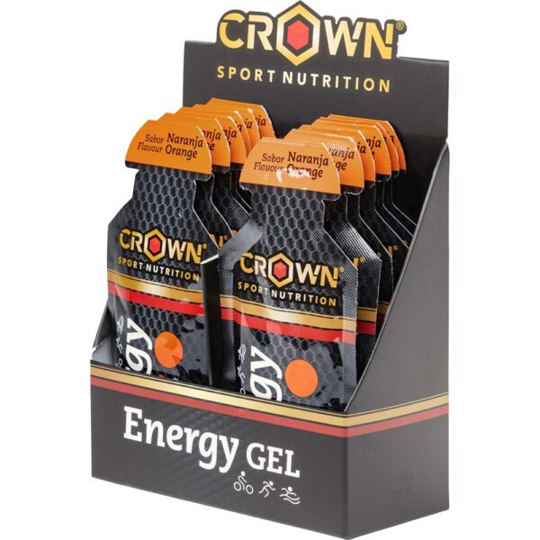 Crown sport nutrition Orange Energy Gels Box 40g 12 Unidades