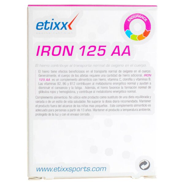 Etixx Caixa Tablets Ferro 125 AA 30 Unidades Sabor Neutro - Imagem 2