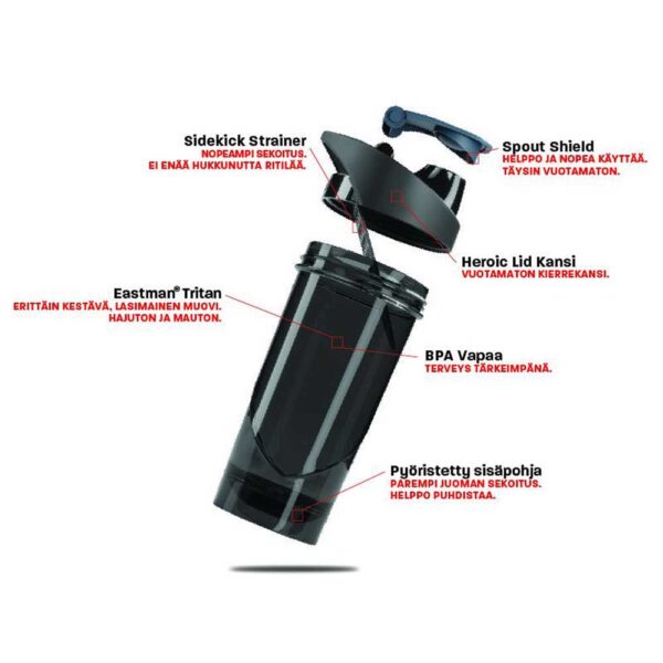 Shieldmixer shaker Mixer Hero Pro Logo 700ml - Imagem 3