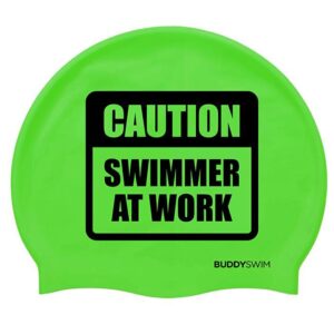 Buddyswim Touca Natação Caution Swimmer At Work Silicone
