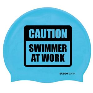 Buddyswim Touca Natação Caution Swimmer At Work Silicone