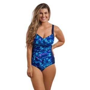Funkita Fato De Banho Com Bolso Para Mastectomia Ruched Leaf Laser