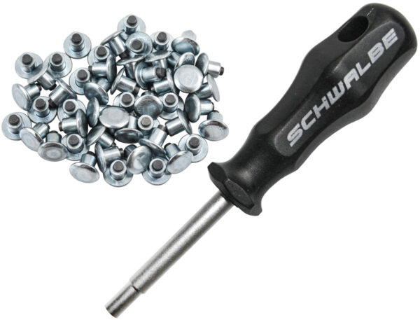 Schwalbe 50 Steel Spikes para todos os pneus Schwalbe Spike incl. ferramentas