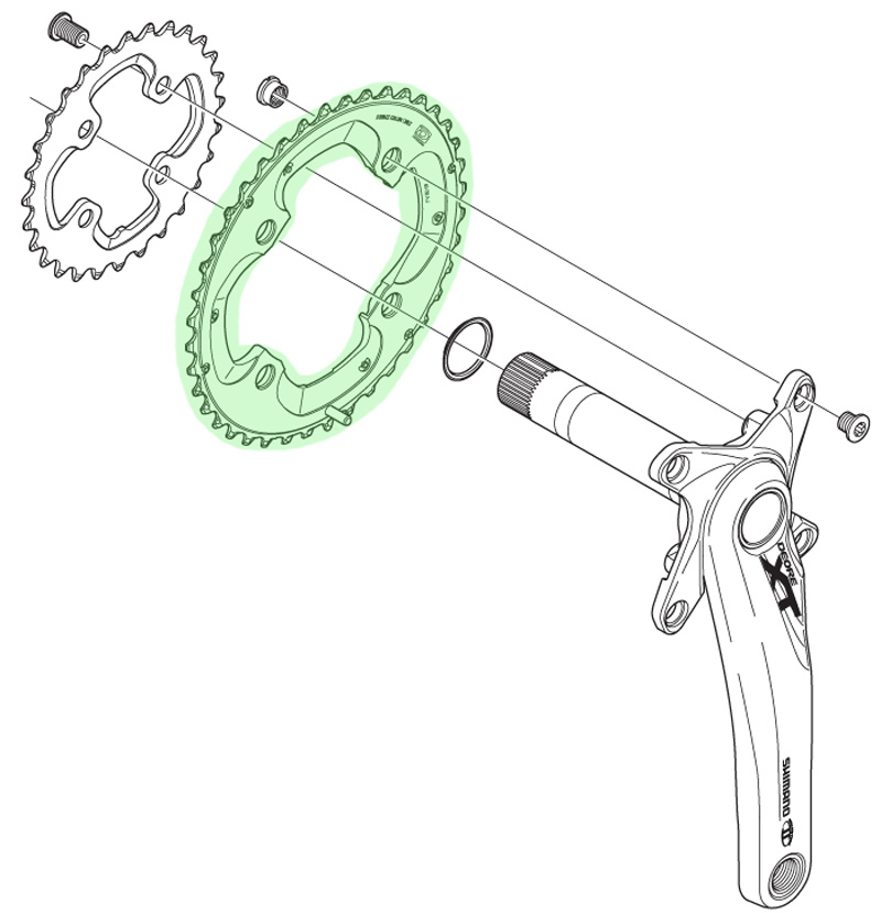 Corrente Shimano XT para FC-M785 40T (AJ) - Imagem 2
