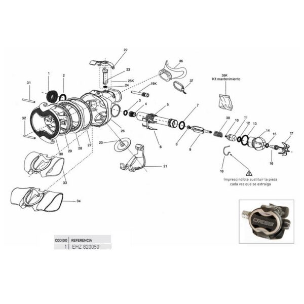 Cressi Conexão De Porca De Titânio Ellipse Balanced-Master