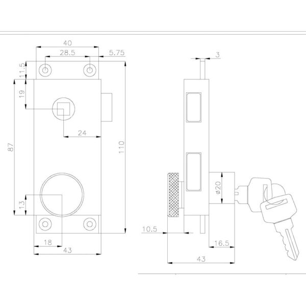 Olcese ricci Fechadura Da Porta Sx - Imagem 2