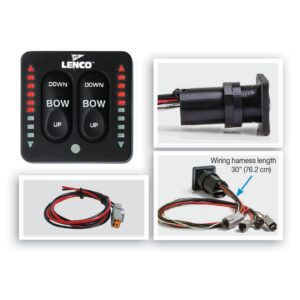 Lenco Electric Trim Tab Switch Kit For Single Actuator LED Indicator