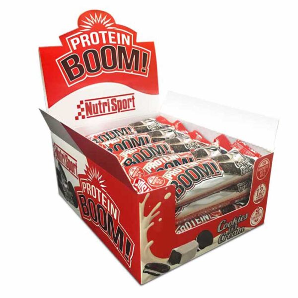 Nutrisport Proteína Boom 49g 24 Unidades Biscoito E Creme Energia Barras Caixa