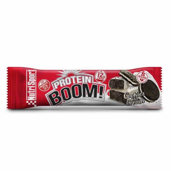 Nutrisport Proteína Boom 49g 24 Unidades Biscoito E Creme Energia Barras Caixa - Imagem 2