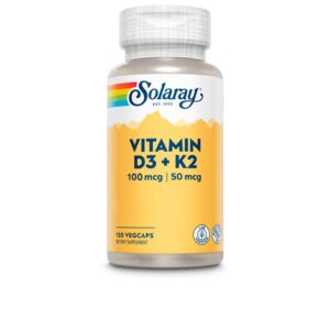 Solaray Vitaminas Big D3 4000ui and K2 50mcgr 120 Cápsulas