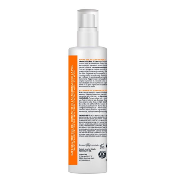 Safe sea Junior Protege Contra Protetor Solar Em Spray De água-viva SPF50 250ml - Imagem 2