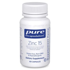Pure encapsulations Zync Suplemento Dietético Caps 15mg 60