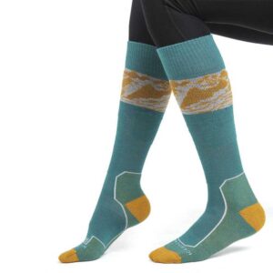 Icebreaker Meias Altas Ski+ Light OTC Alps 3D Merino