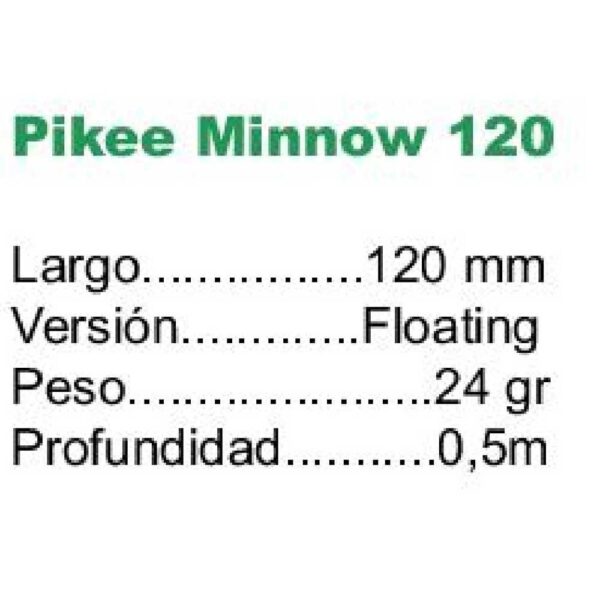 Strike pro Minnow Pikee Floating 120 mm 24g - Imagem 3