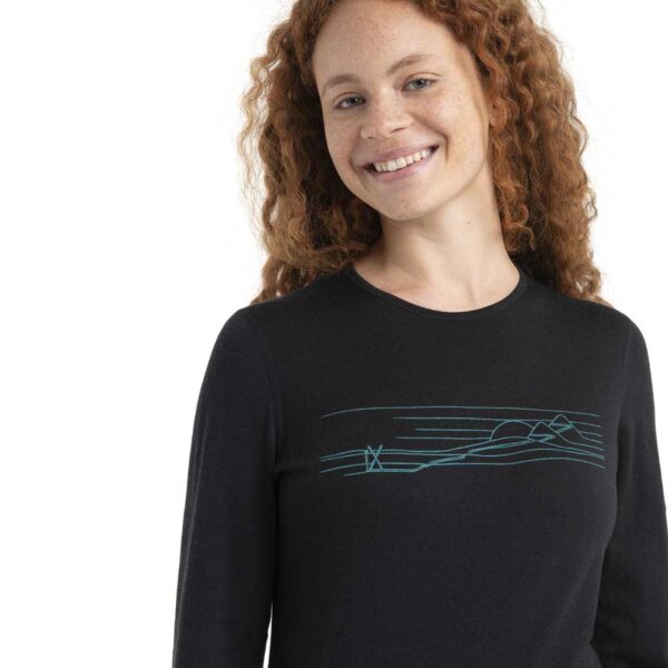 Icebreaker Camisola Interior Manga Comprida 200 Oasis Crewe Ski Stripes Merino - Imagem 4