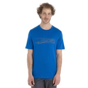 Icebreaker Camiseta De Manga Curta Tech Lite II Ski Stripes Merino