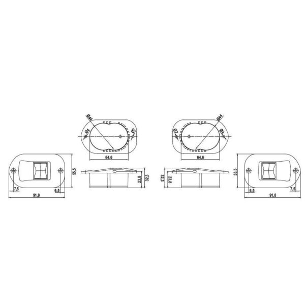Lalizas FOS LED 12 Port Starboard Side Recessed - Imagem 2