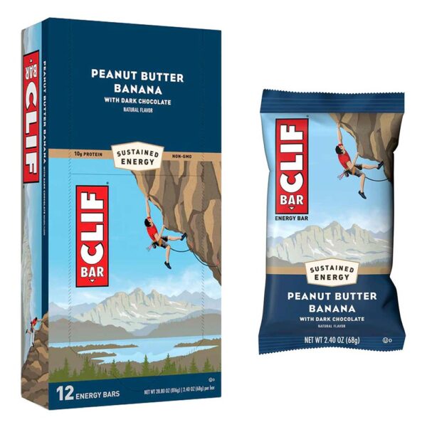 Clif Caixa De Barras Energéticas De Banana Com Manteiga De Amendoim E Chocolate Amargo 68g 12 Unidades