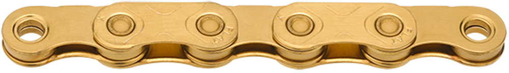 KMC X FLAT TiN Gold Waxed 12/13-speed Flattop Chain
