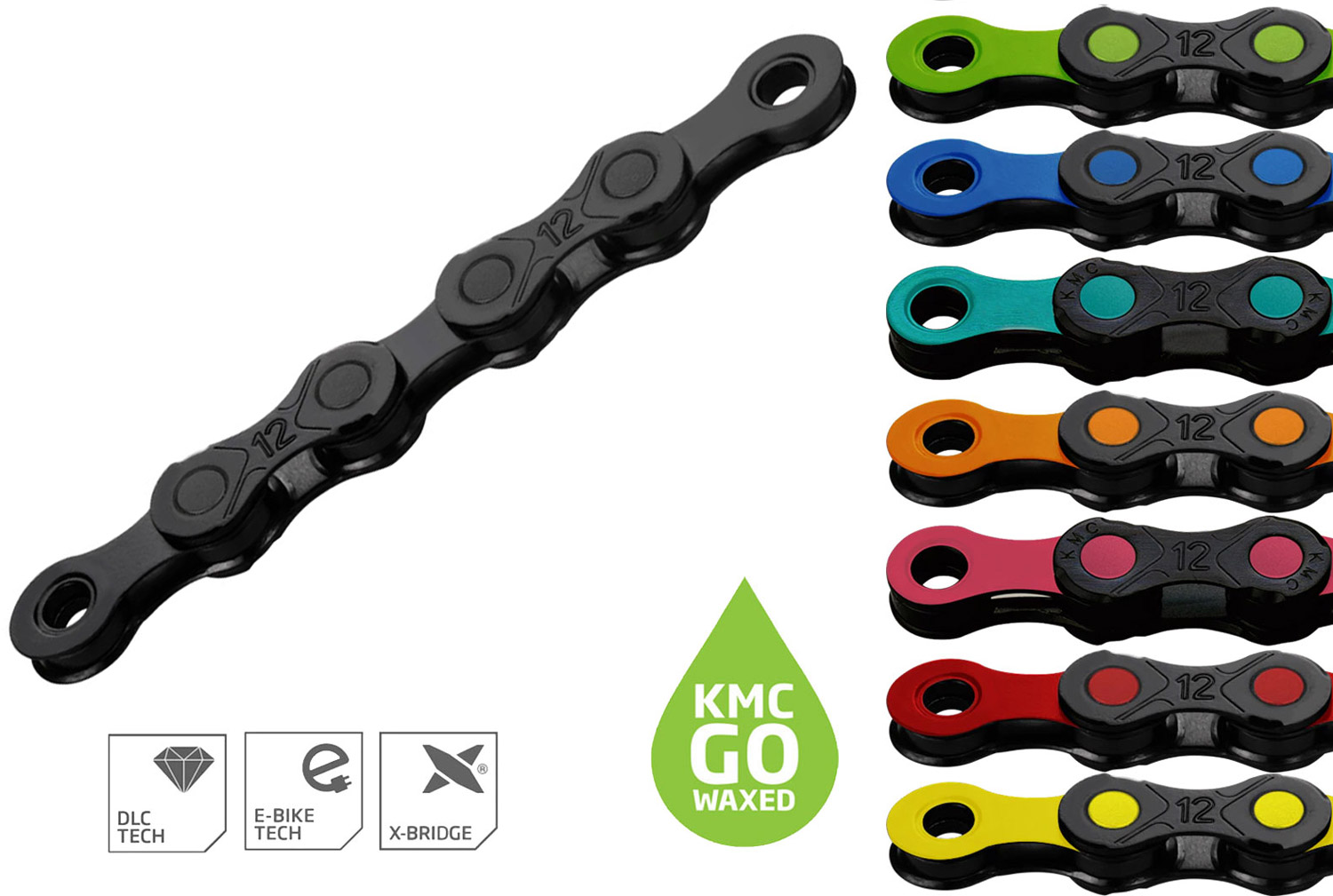 KMC DLC12 Waxed 126 links 12-speed Chain