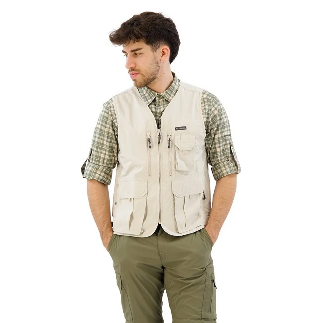 colete columbia silver ridge utility vest dark stone