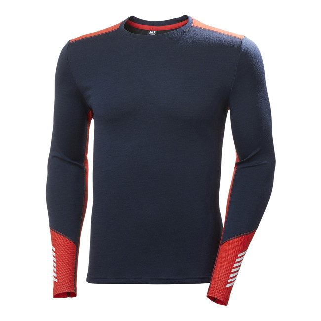 camiseta helly hansen lifa merino midweight crew navy