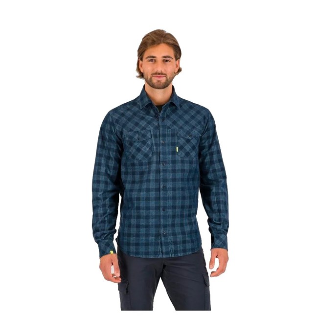 camisa karpos faina smoke blue