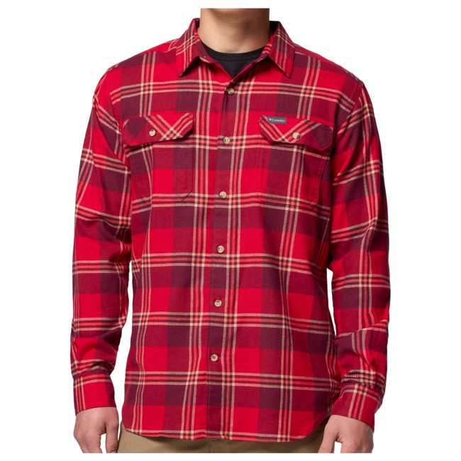 camisa columbia stretch flannel mtn red trails