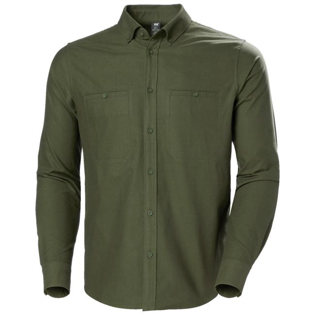 helly hansen f2f cotton flannel shirt green