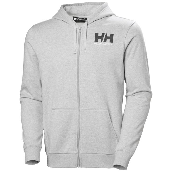 helly hansen hh logo fz hoodie grey melange
