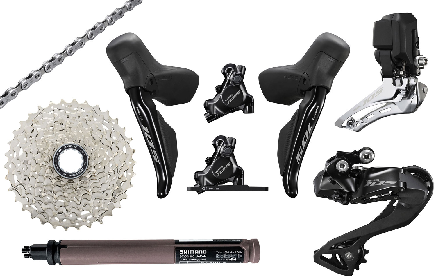 Shimano 105 Di2 R7100 2x12-speed Upgrade Kit Disc