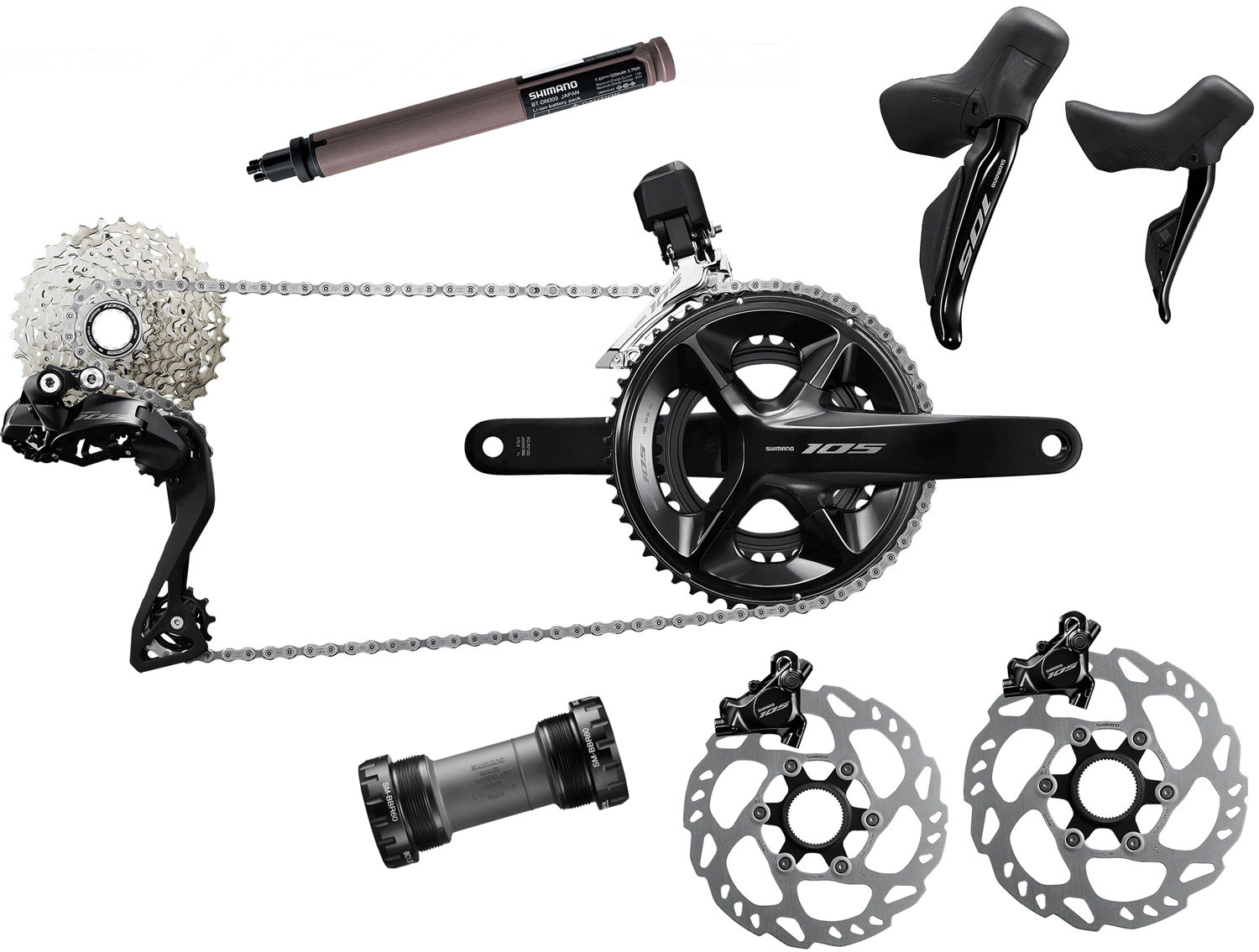 Shimano 105 Di2 R7170 2x12-speed Group Disc 140/160mm