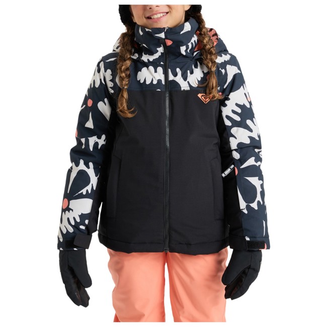 casaco roxy galaxy girl true black big flower