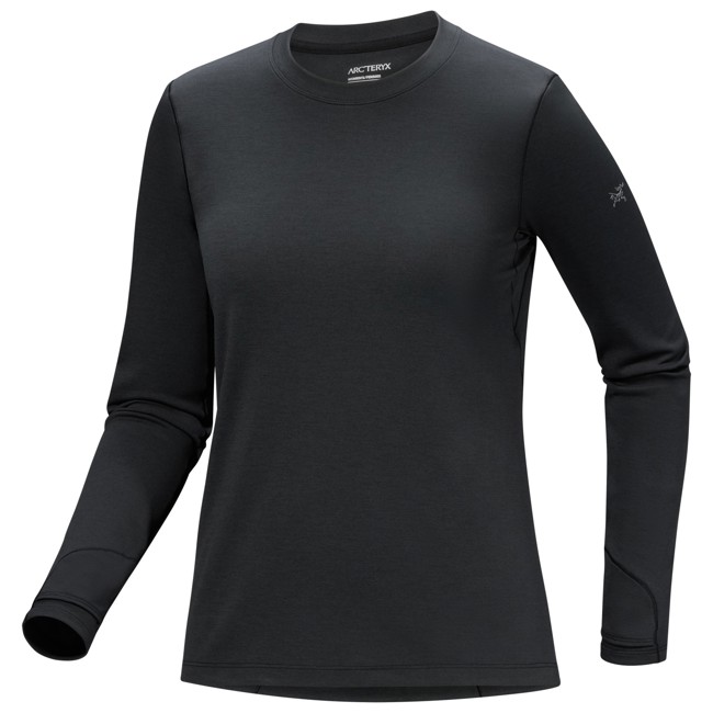 camiseta arc'teryx taema thermal crew ls w black heather