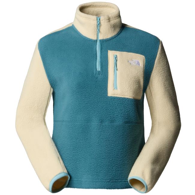 the north face w yumiori 1/4 zip space/gravel/blue ecli