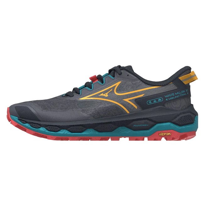 sapatos de caminhada mizuno mujin 11 odyssey gray/citrus/fiery