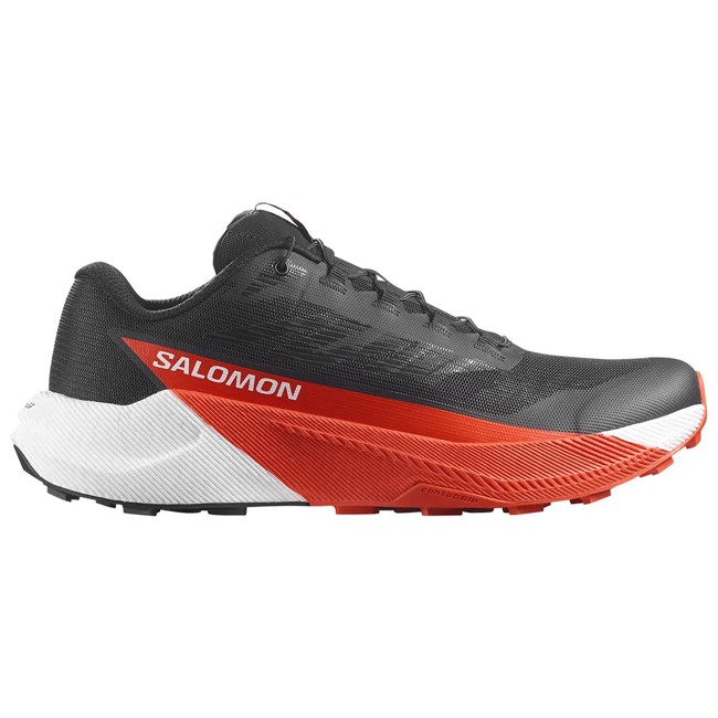 sapatos de caminhada salomon pulsar black/white/cherry tomato