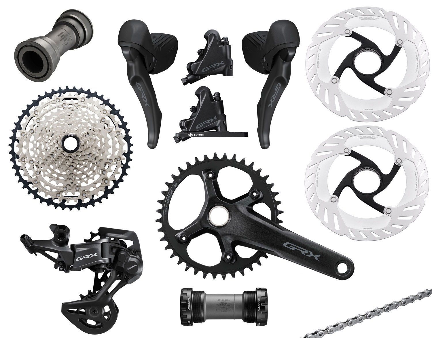 Shimano GRX RX610 1x12-speed Group Disc 160/160mm