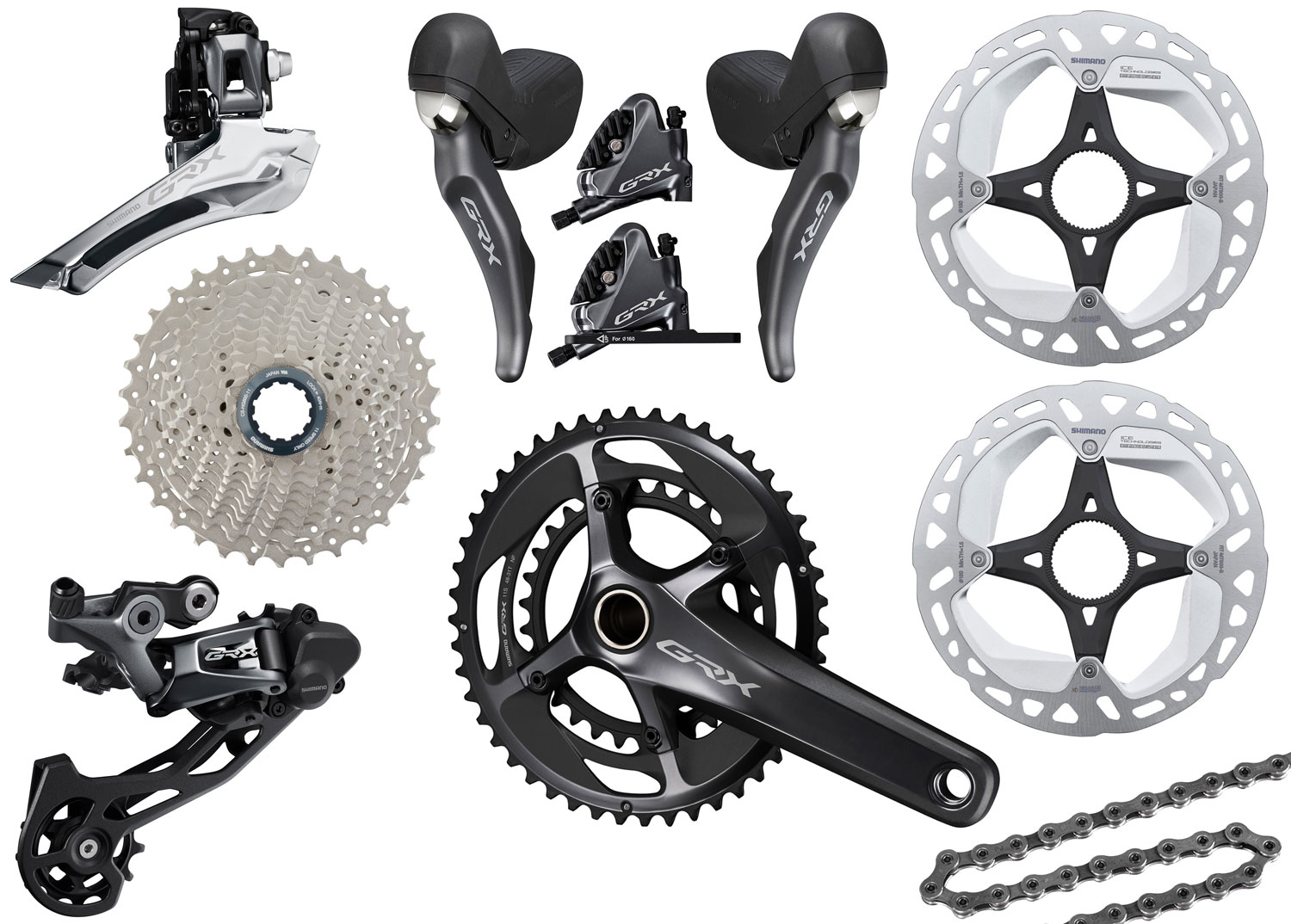 Shimano GRX RX810 2x11-speed Group Disc 160/160mm