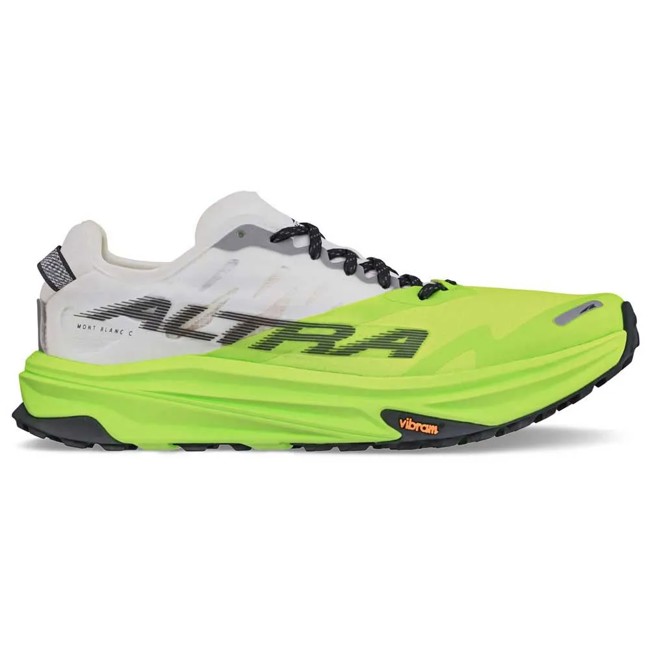 sapatos de caminhada altra mont blanc carbon white/lime